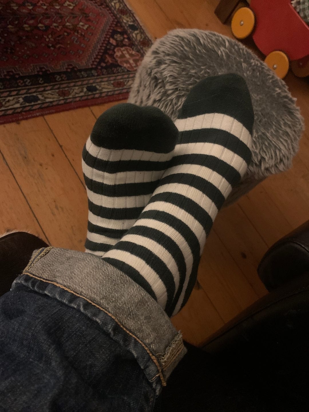 Customer photo review of Retro Striped Cotton Socks