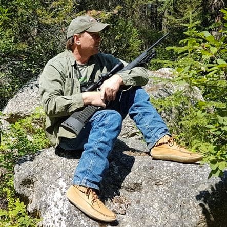 Customer photo review of Men's Moose Hide Leather Fringed Moccasin Boots