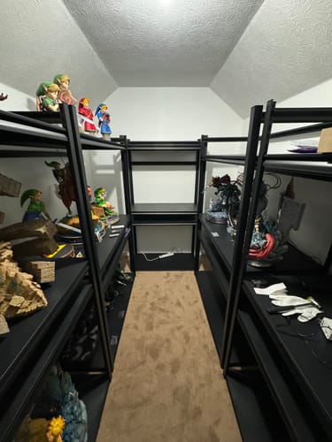 Customer photo review of REIBII  Large Garage Shelving, 5 Tier Industrial Shelving, Steel Storage Shelves Metal Shelving, Heavy Duty Shelving For Warehouse, Basement