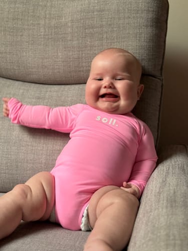 Customer photo review of Soll Swim Long Sleeve One Piece - Pink