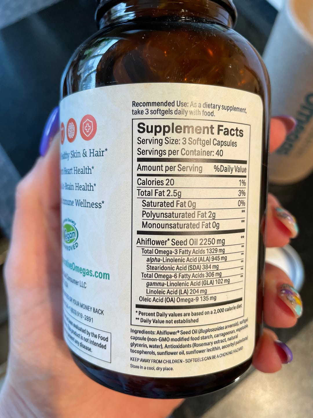 Customer photo review of Regenerative Omegas - Fish-Free 120 Capsules