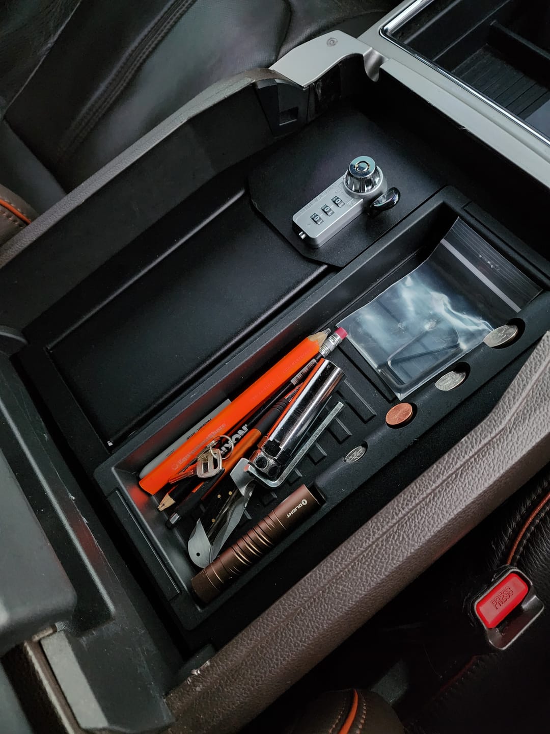 Customer photo review of E&G Console Vault for 2015-20 Ford F-150-Raptor & 2017-22 Ford Super Duty