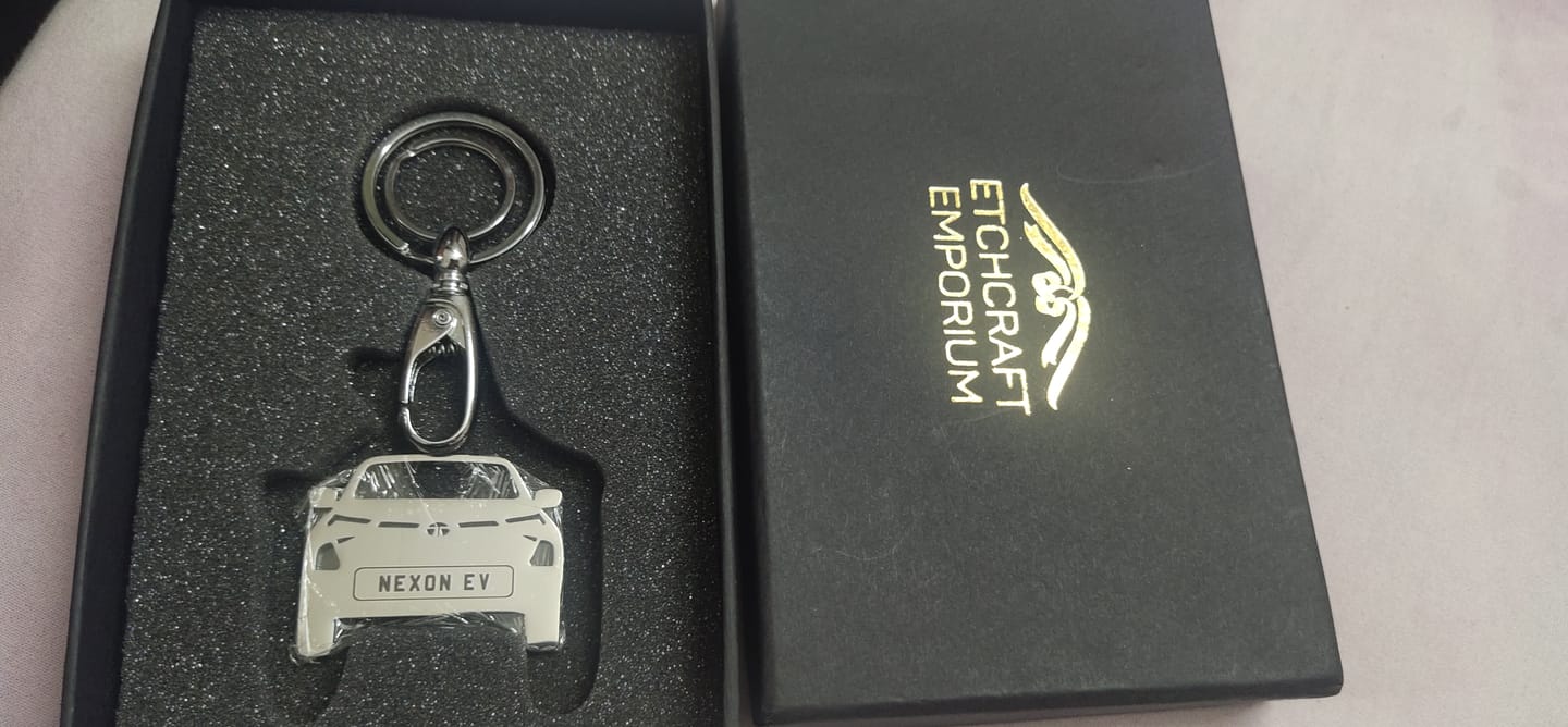 Customer photo review of Personalised Number Plate Car Keychain