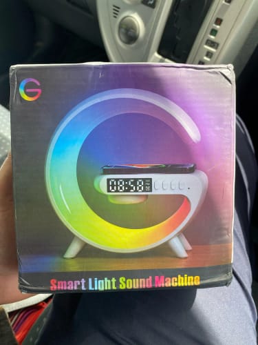 Customer photo review of LumiTune™: 4-in-1 Wireless Speaker, Charger, Lamp & Alarm Clock