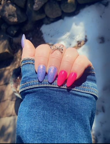 Customer photo review of D866 Fun Dip Purple Flake Dip Powder