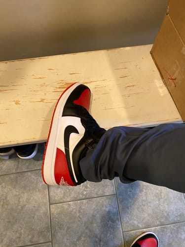 Customer photo review of Air Jordan 1 Low 'Bred Toe 2.0'