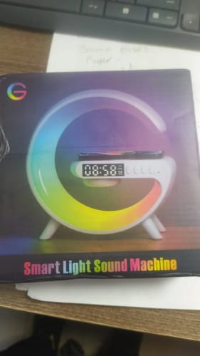 Customer photo review of LumiTune™: 4-in-1 Wireless Speaker, Charger, Lamp & Alarm Clock