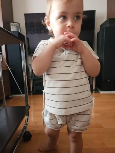 Customer photo review of Striped Tee Bloomer Set