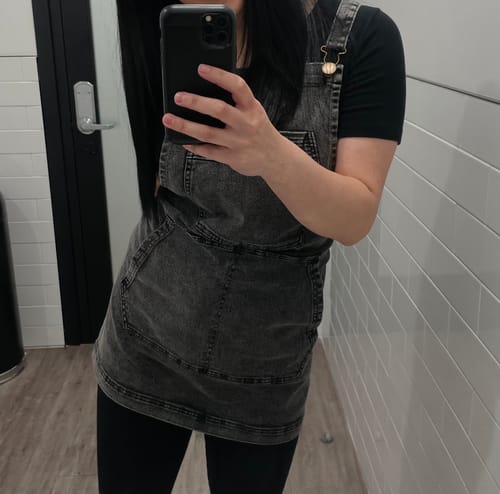 Customer photo review of Over Shoulder Black Acid Washed Apron