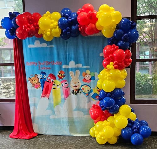 Customer photo review of Custom Fabric Backdrop for Birthday&Baby Shower&Wedding& Any Event Decorations