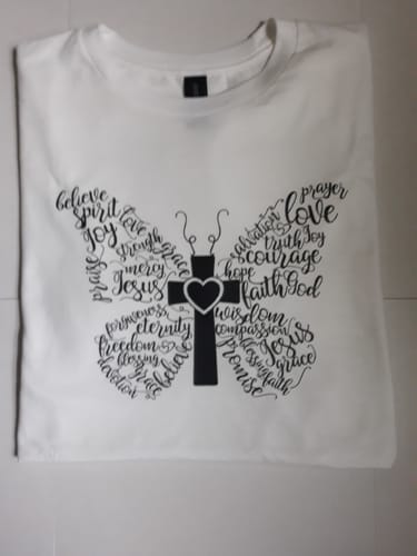 Customer photo review of Faith Butterfly DTF Transfer