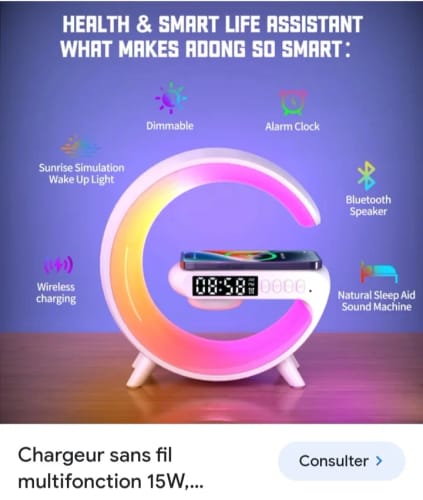 Customer photo review of LumiTune™: 4-in-1 Wireless Speaker, Charger, Lamp & Alarm Clock