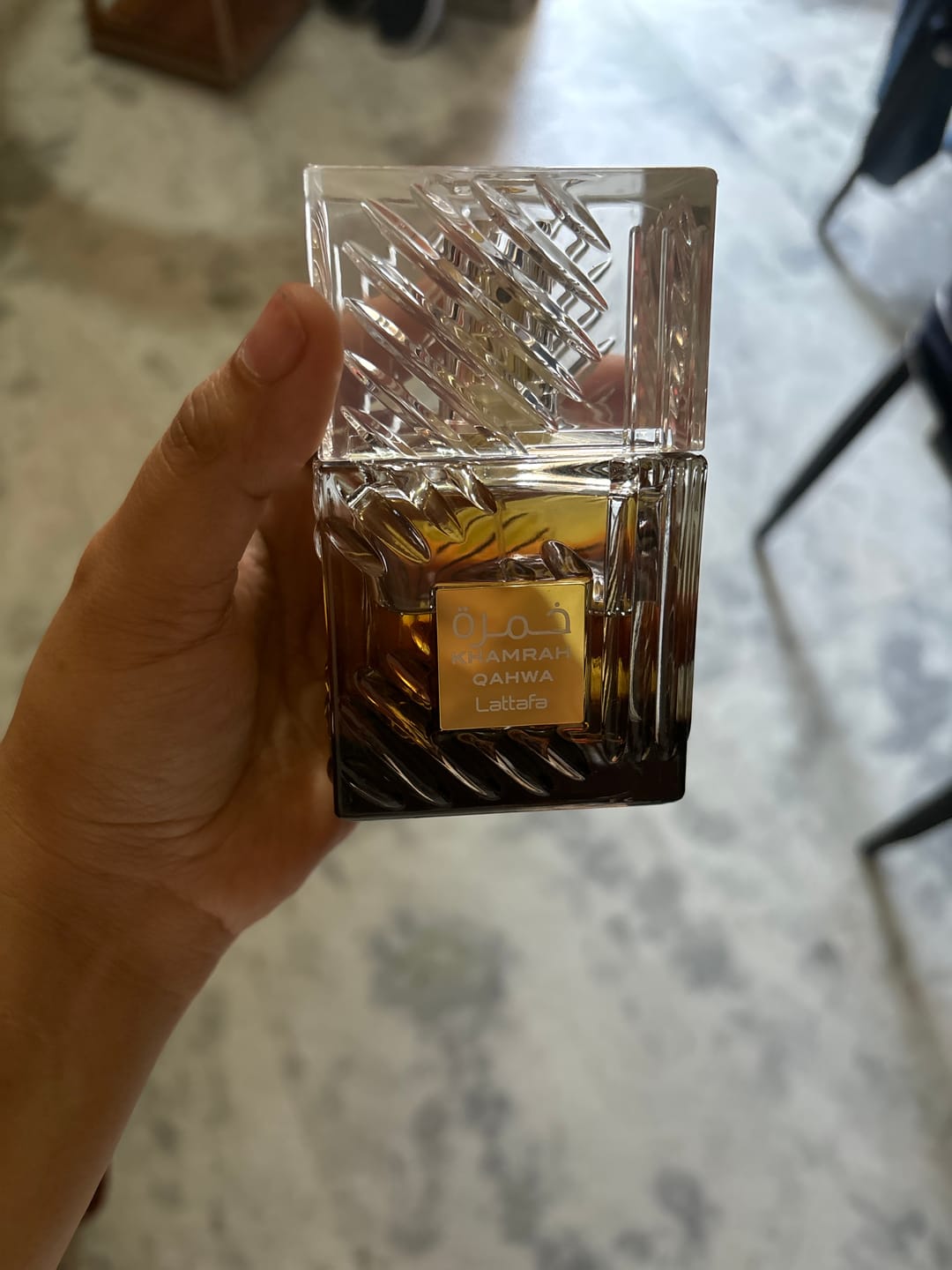 Customer photo review of Lattafa Khamrah Qahwa Eau De Parfum For Unisex