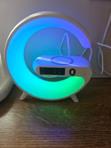 Customer photo review of LumiTune™: 4-in-1 Wireless Speaker, Charger, Lamp & Alarm Clock