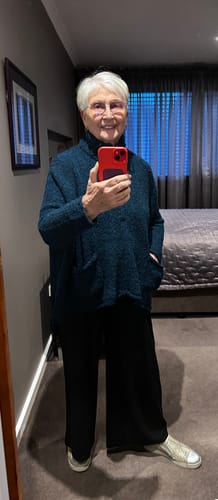 Customer photo review of Wide Leg Jersey Pant - Black