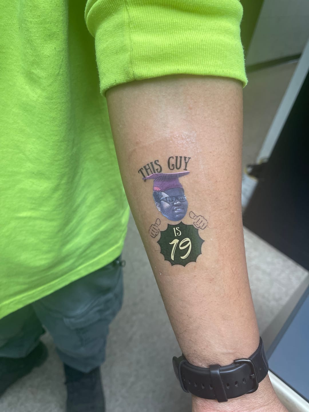 Customer photo review of This Guy's Birthday with Hands Custom Tattoo