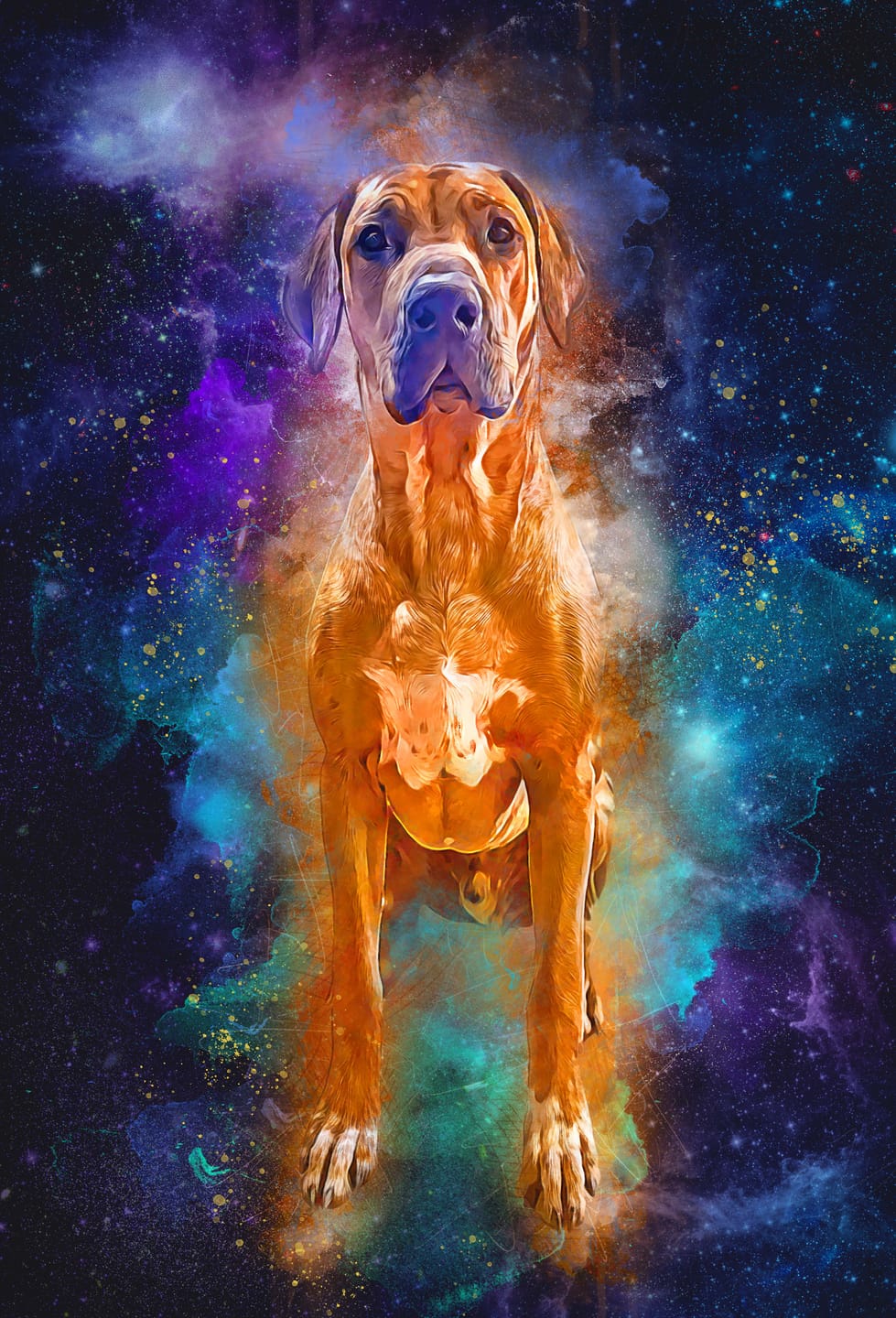 Customer photo review of Watercolor Pet Art - Pet Galaxy (PG)