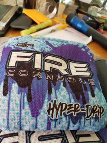 Customer photo review of 2024 Fire Hyper-Drip Cornhole Bags - Set of 4
