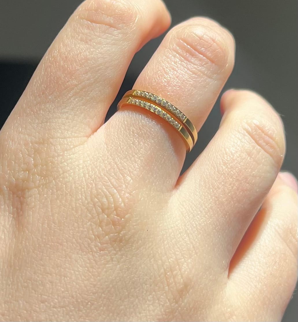 Customer photo review of Two Layers Ring | 18K vergoldet