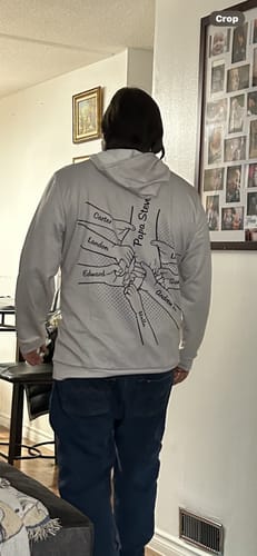 Customer photo review of Hand in Hand I Will Always Protect You Family Personalized Hoodie