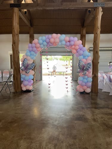 Customer photo review of 10x8 Ft Aluminum Balloon Arch Frame Wedding Arch Stand