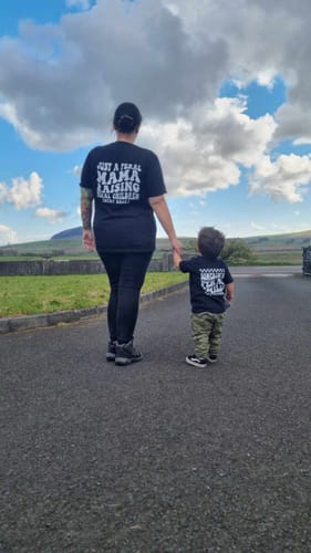 Customer photo review of Just A Feral Mama/ Feral Child Matching Mum & kid Tees