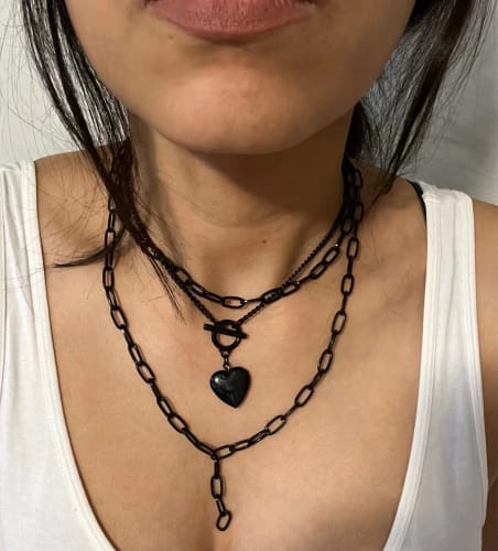 Customer photo review of Triple Chain Necklace