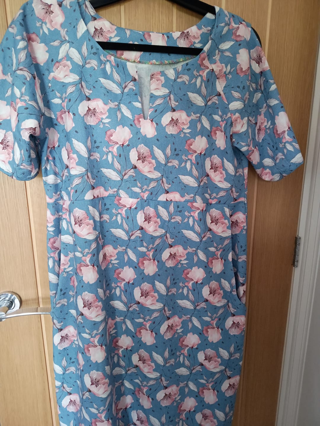 Customer photo review of Pink Floral Linen Viscose Fabric