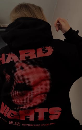 Customer photo review of Red Face Oversized Hoodie (Backprint)