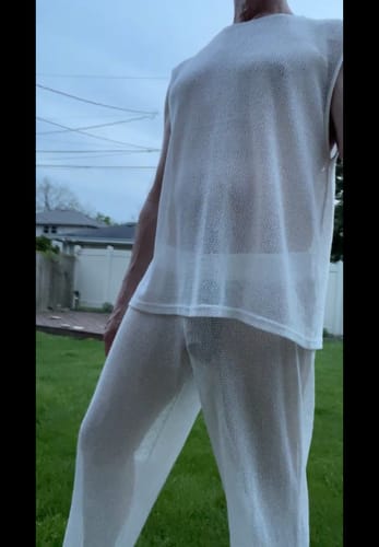 Customer photo review of Mens Mesh See Through Two Pieces Outfits SKUK17276
