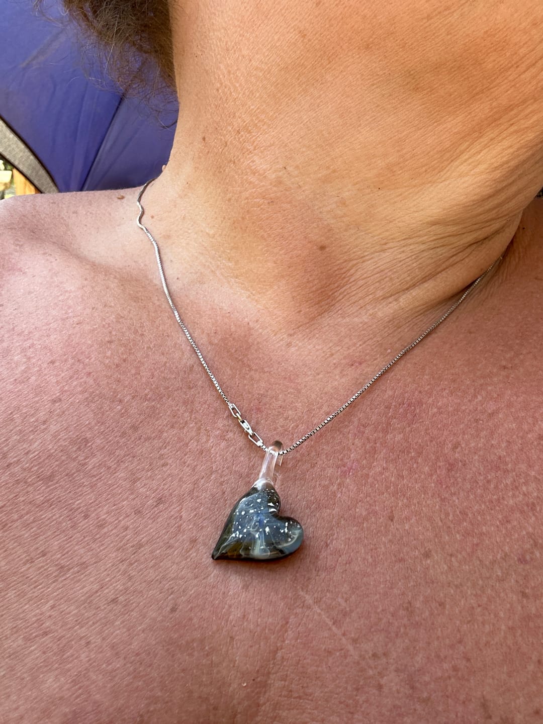 Customer photo review of Ghost Pendant with Infused Cremation Ashes