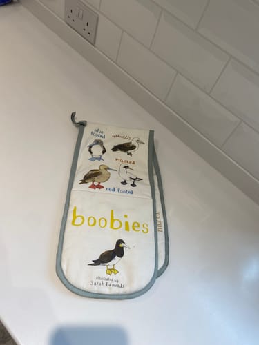 Customer photo review of Boobies Oven Glove