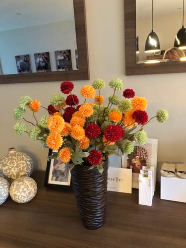 Fotorecensie van een klant over Zijden Kiku Bloemen - Oranje (10 stengels)