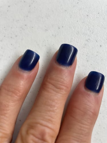 Customer photo review of D394 Bombshell Blue Crème Dip Powder