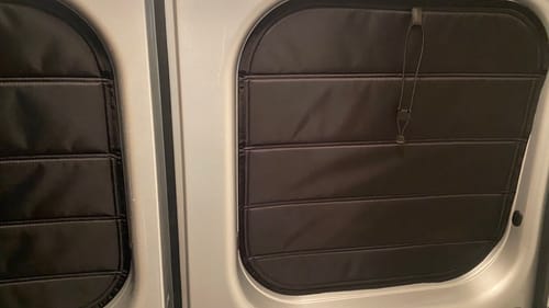 Customer photo review of Promaster - Rear Door Shades (set)