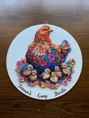 Customer photo review of Hens And Chicks Wooden Jigsaw Puzzle