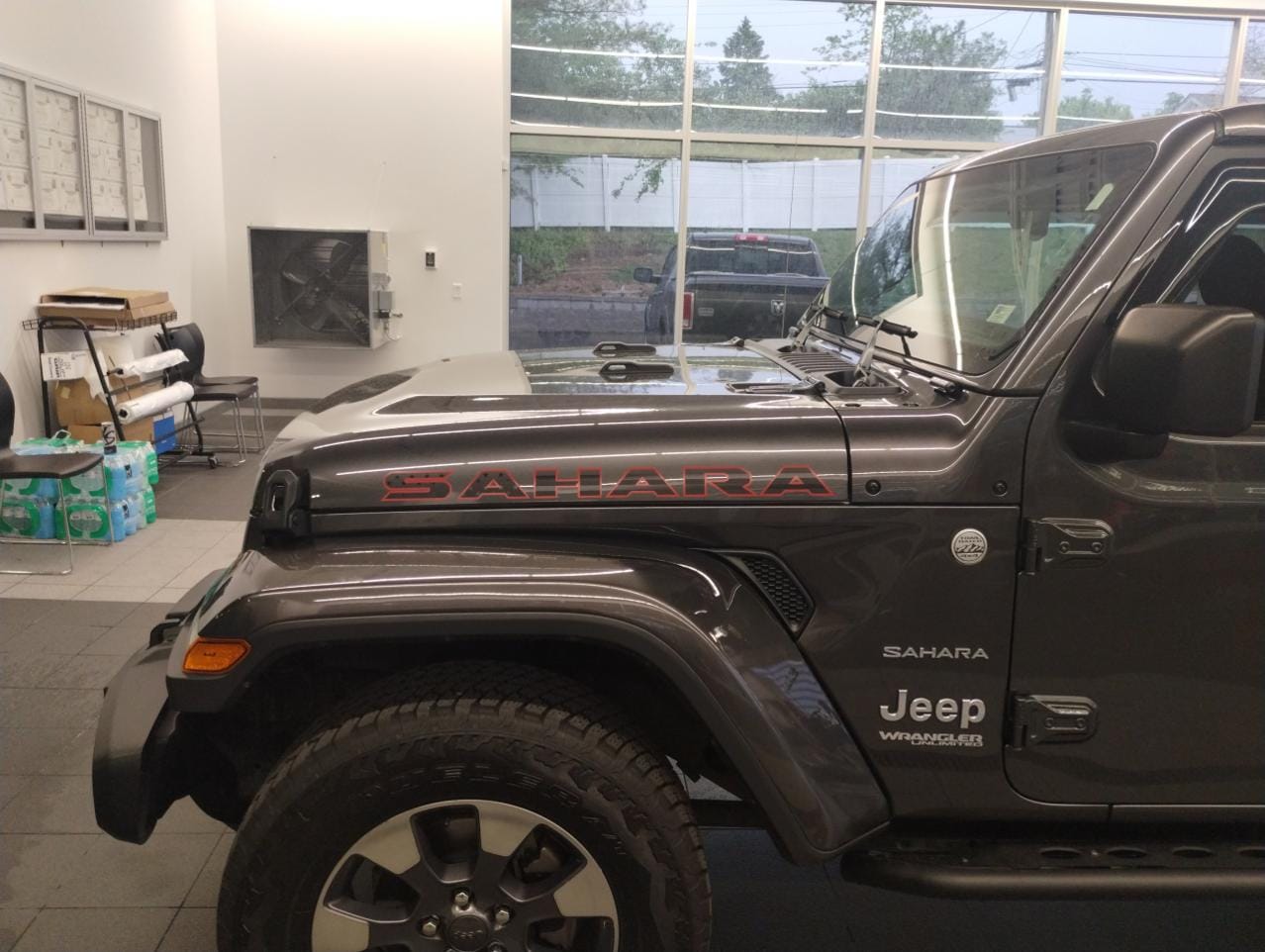 Customer photo review of Premium Black Flag Hood Lettering | Set of 2