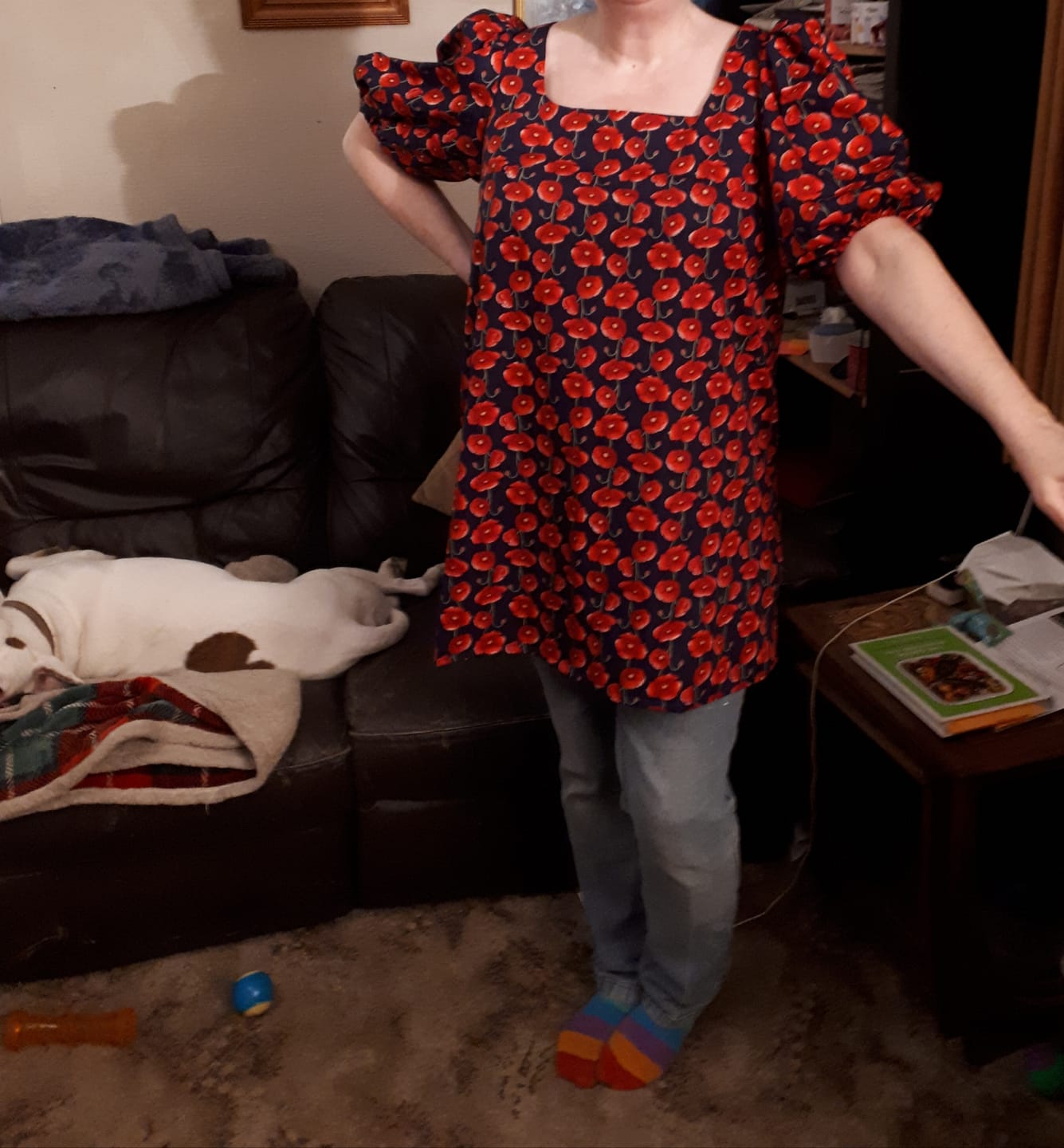 Customer photo review of Poppies Rose & Hubble Cotton Poplin Fabric