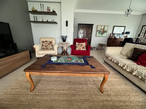 Customer photo review of 3'lü Zigon Sehpa Takımı - Ceviz Ağacı (Ercol Style)