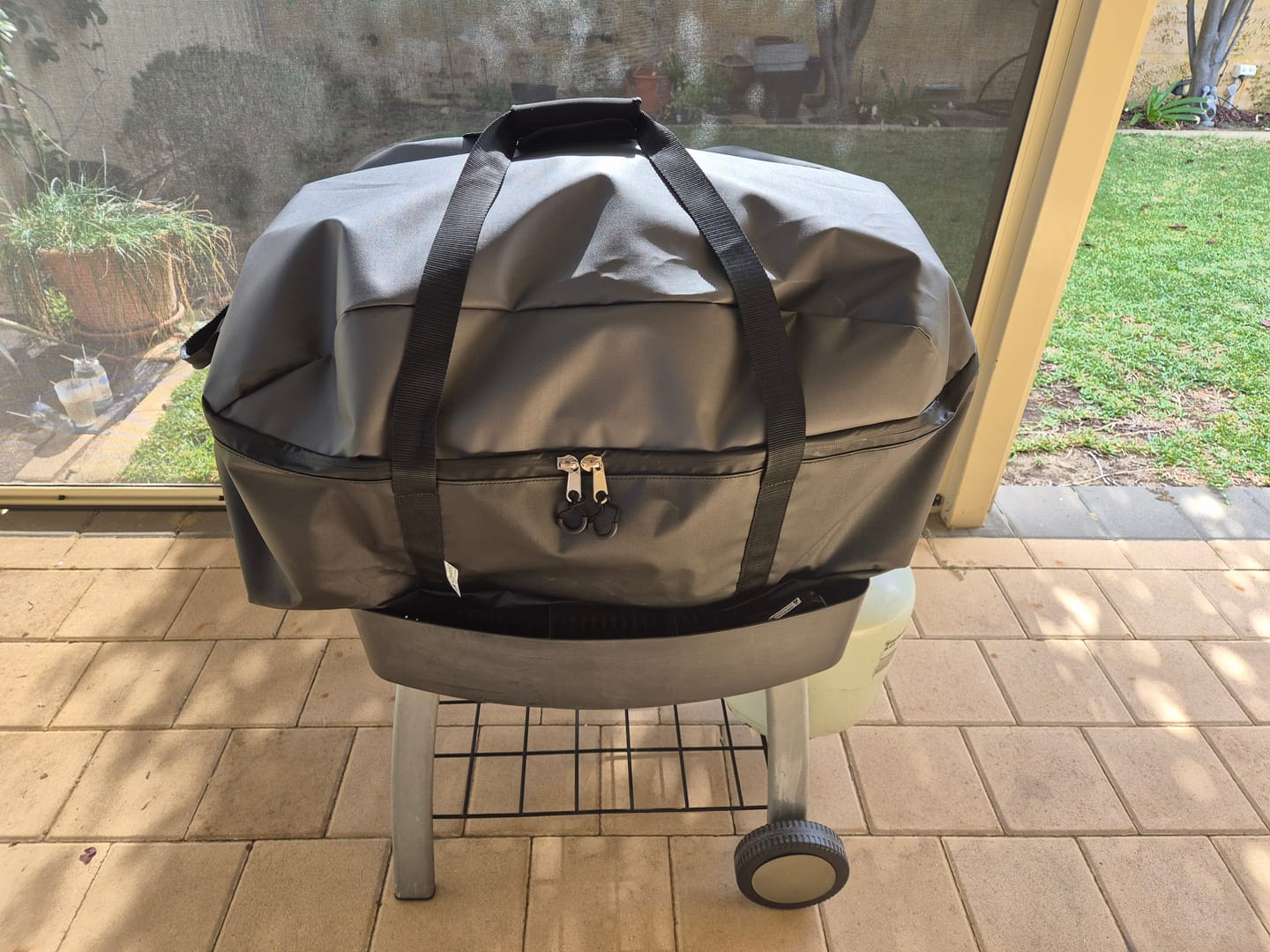 Customer photo review of Ziegler and Brown 2 burner BBQ Bag