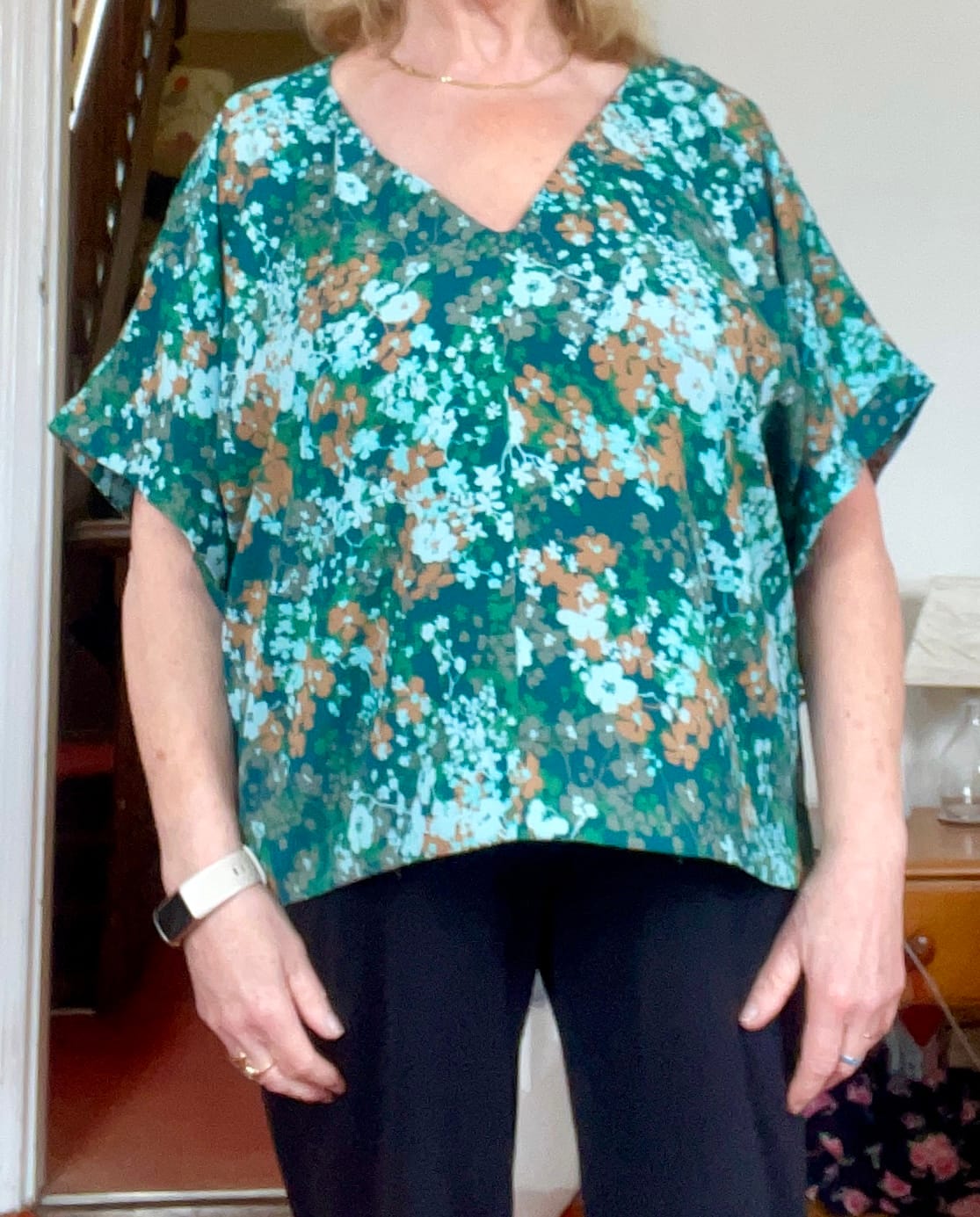 Customer photo review of Blossoming Flowers Polyester Crepe Fabric