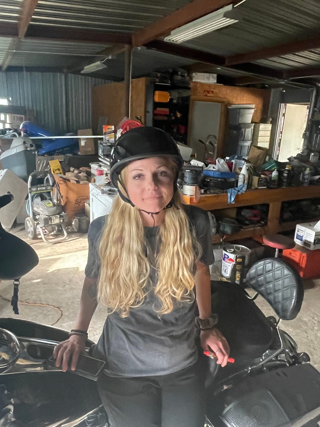 Customer photo review of Smallest Lightest SOA DOT Beanie Helmet / Gloss Black