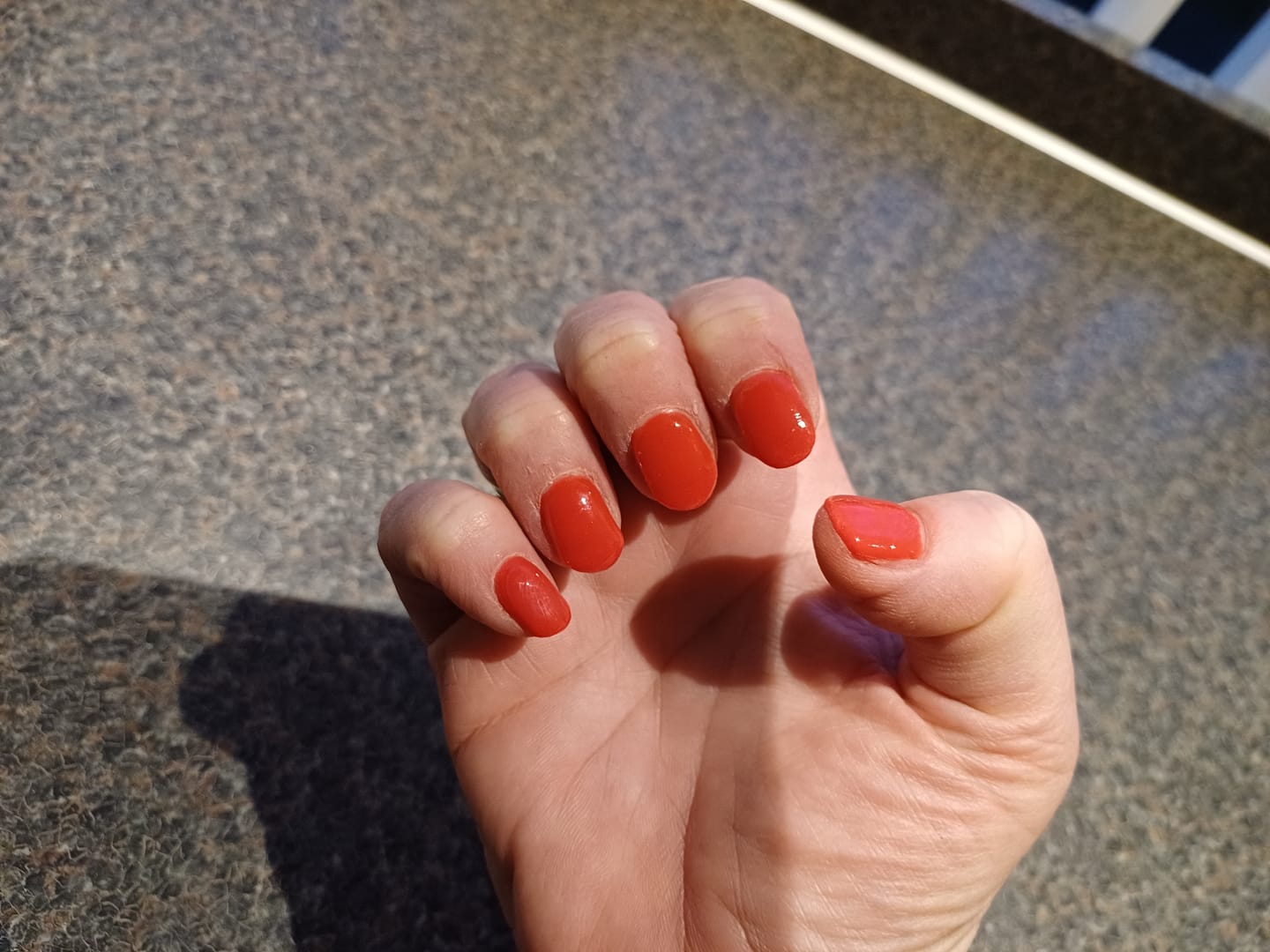 Customer photo review of Rose Red Dipping Powder