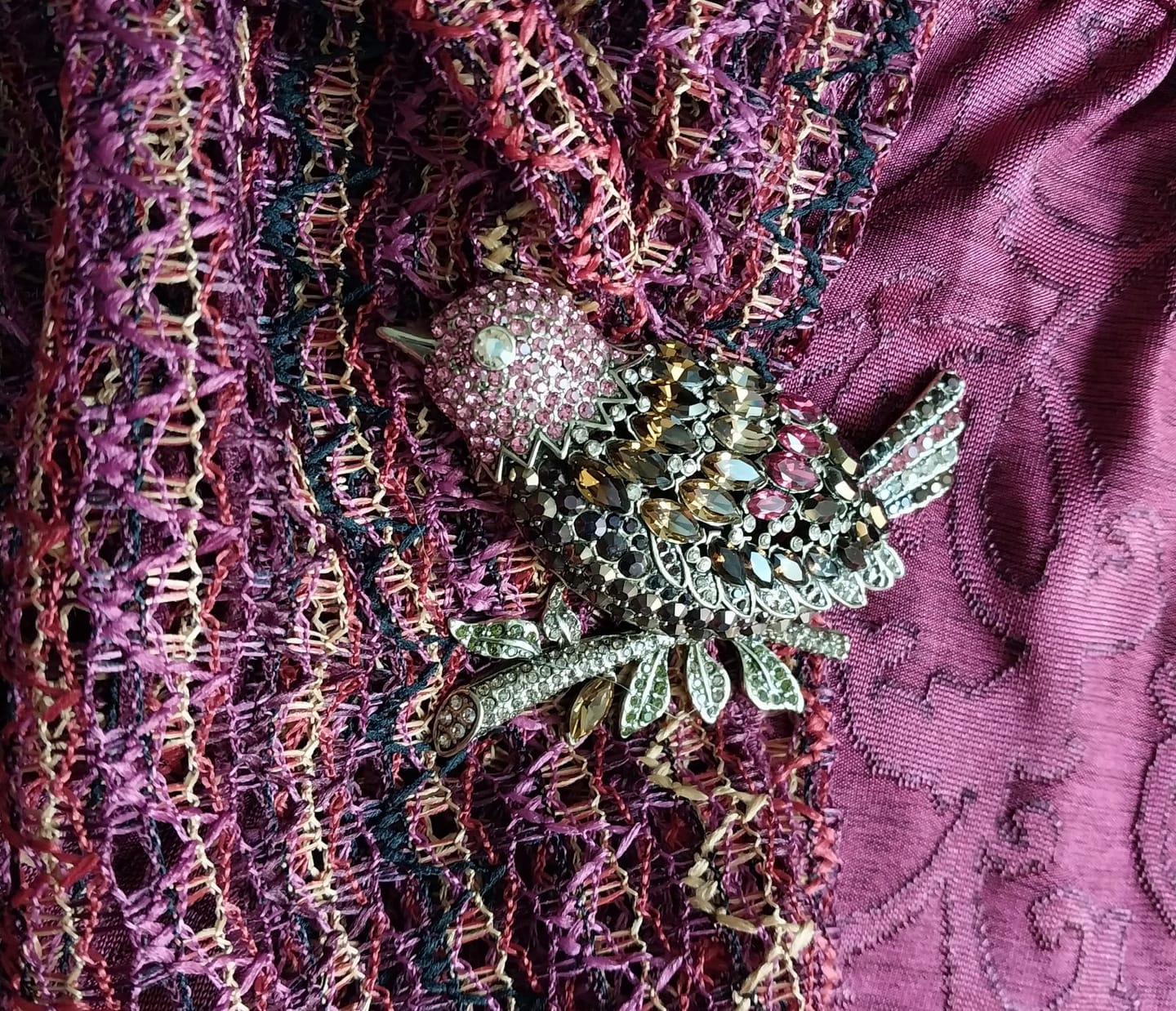 Customer photo review of HEIDI DAUS® "Marquise Bird" Crystal Bird Pin