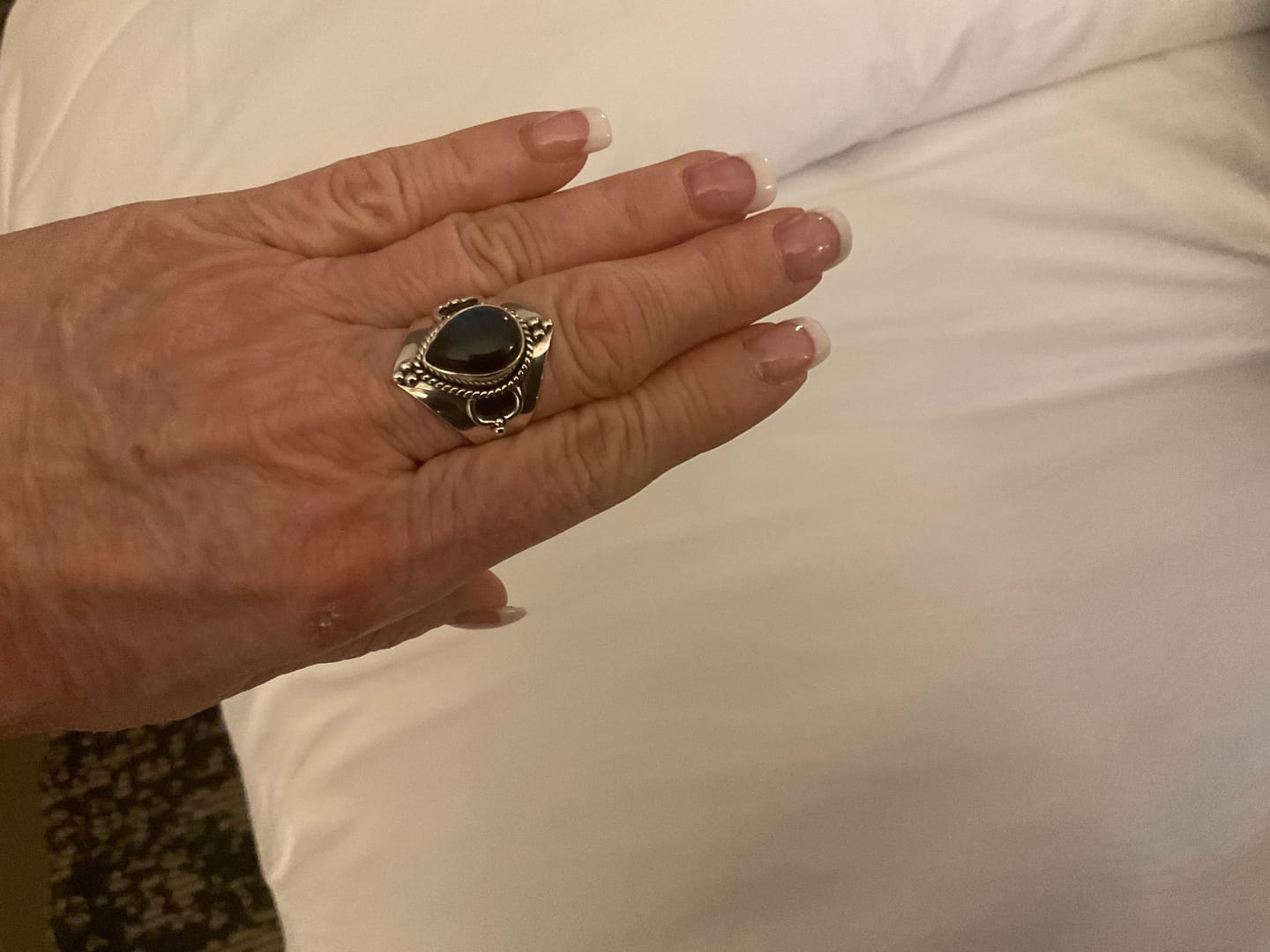 Customer photo review of Teardrop Labradorite Ring Sterling Silver