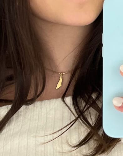 Customer photo review of Israel Map Necklace