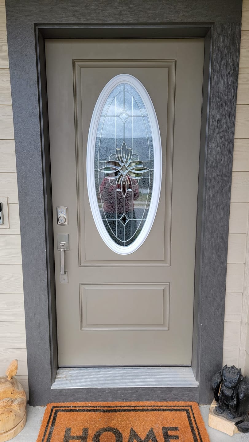 Customer photo review of Western Reflections Laurel Door Glass - 18" x 41.9" Frame Kit