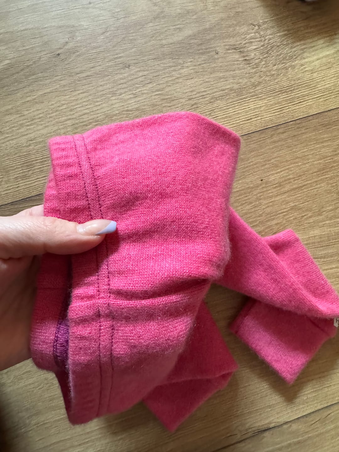 Customer photo review of Schmale Kaschmirhose Beereneis