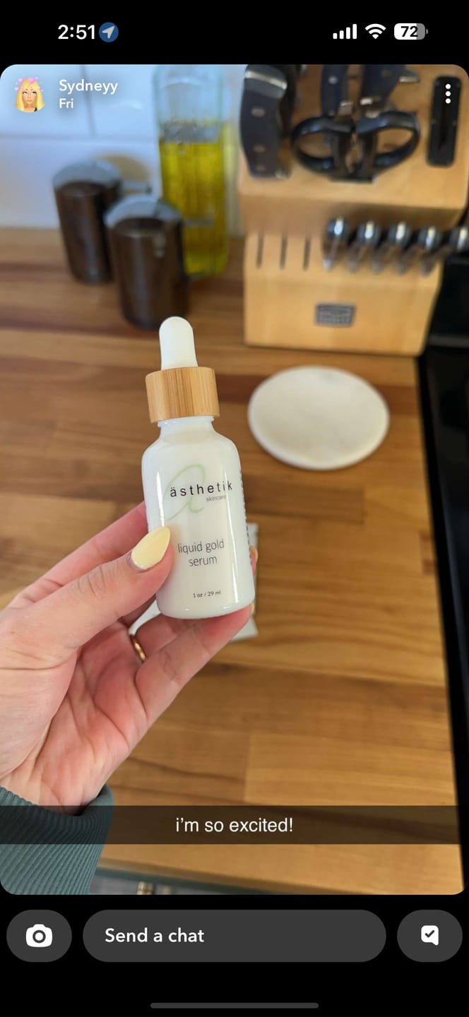 Customer photo review of liquid gold serum