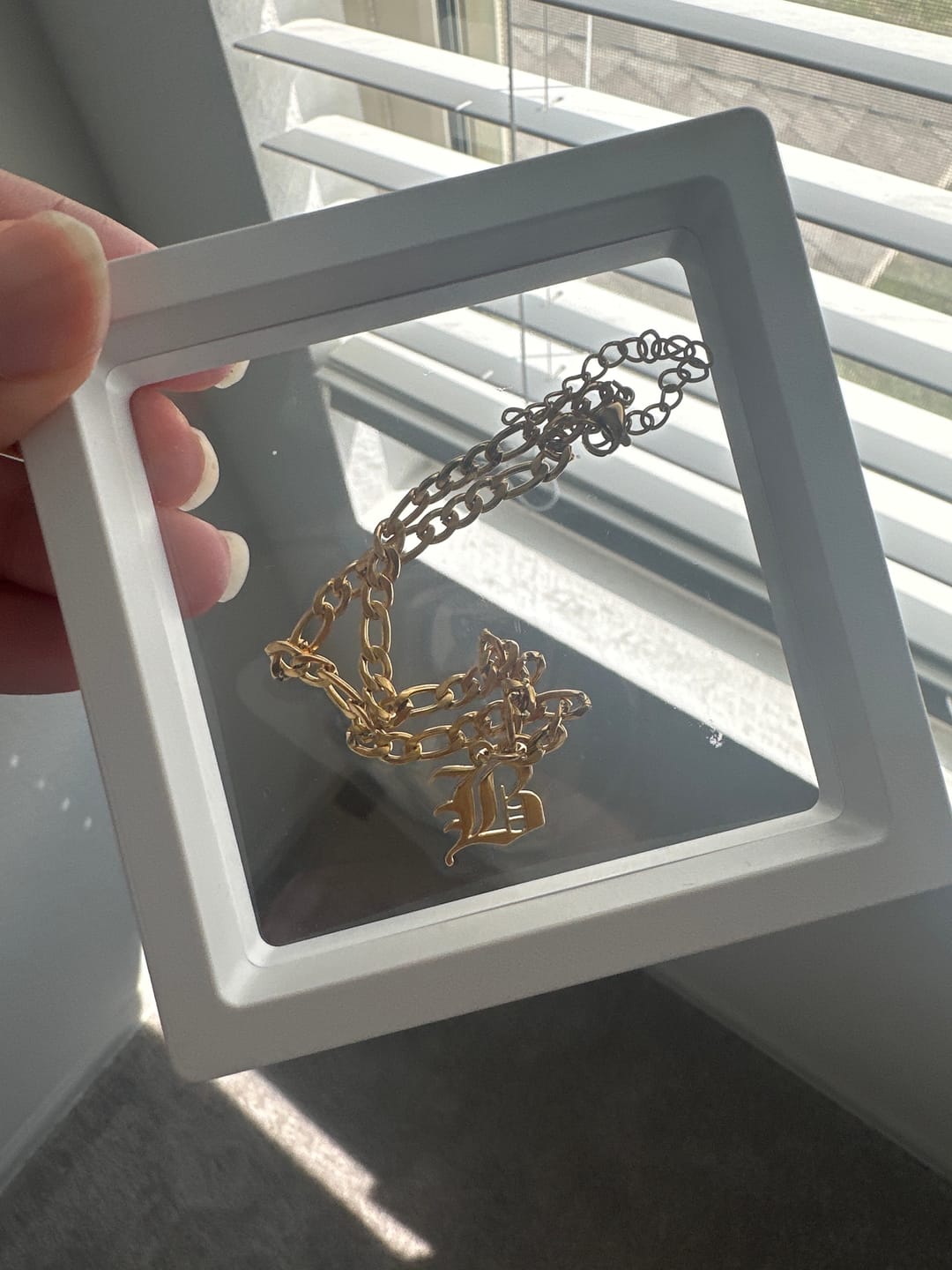 Customer photo review of Gothic Initial Anklet